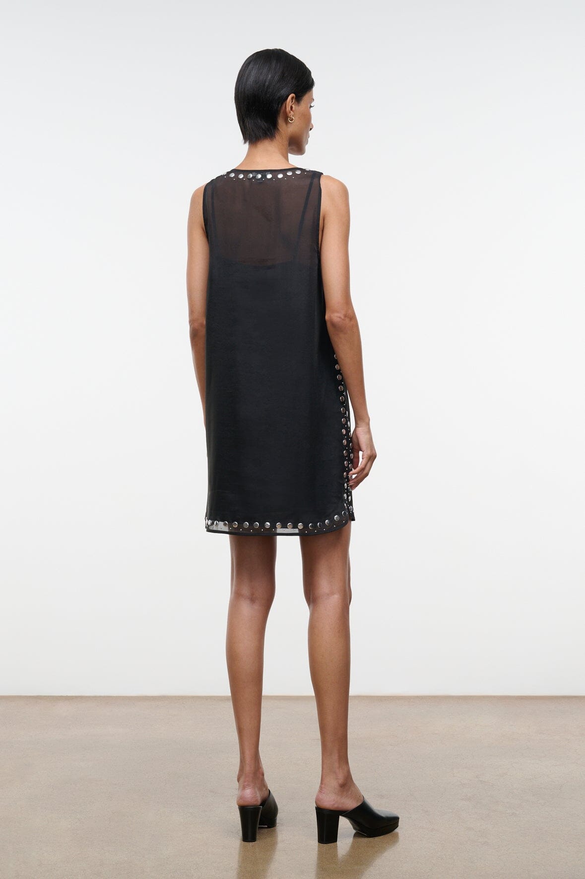 black stud dress STAR Black Ribbed Stud Knitted Maxi Dress