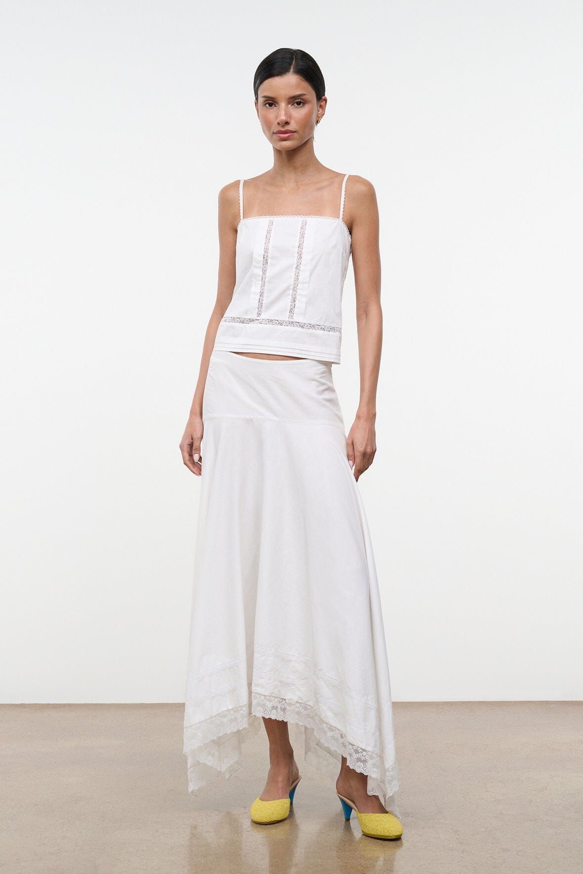 Staud STAUD AINSLEY SKIRT IVORY, 100% natural fabric skirts