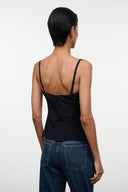 EVANGELINE SILK TOP | BLACK BLACK / 4