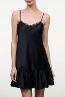 POSY SILK DRESS | BLACK BLACK / XS