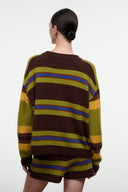 SERRANO CASHMERE RELAXED CREW | NIGHTOWL STRIPE NIGHTOWL STRIPE / XS