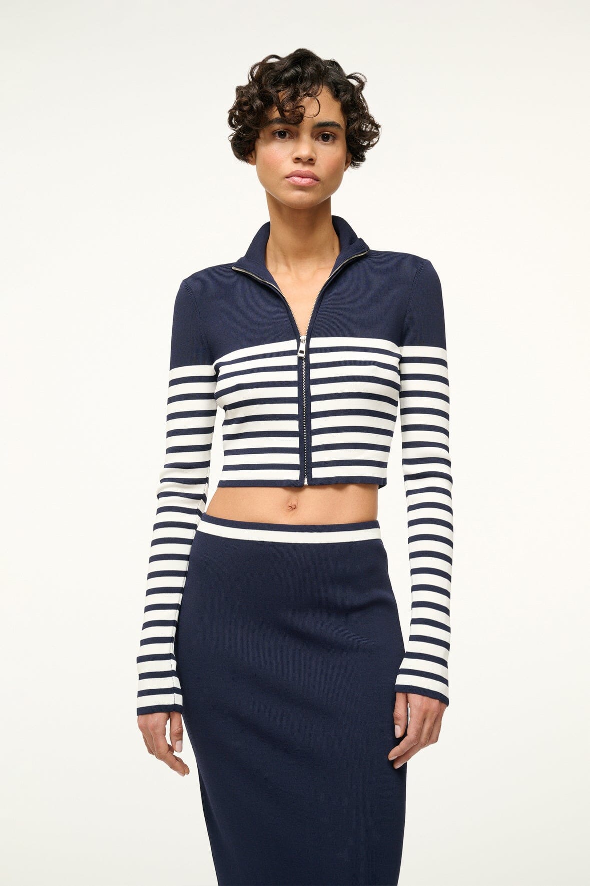 KARINA SKIRT NAVY WHITE