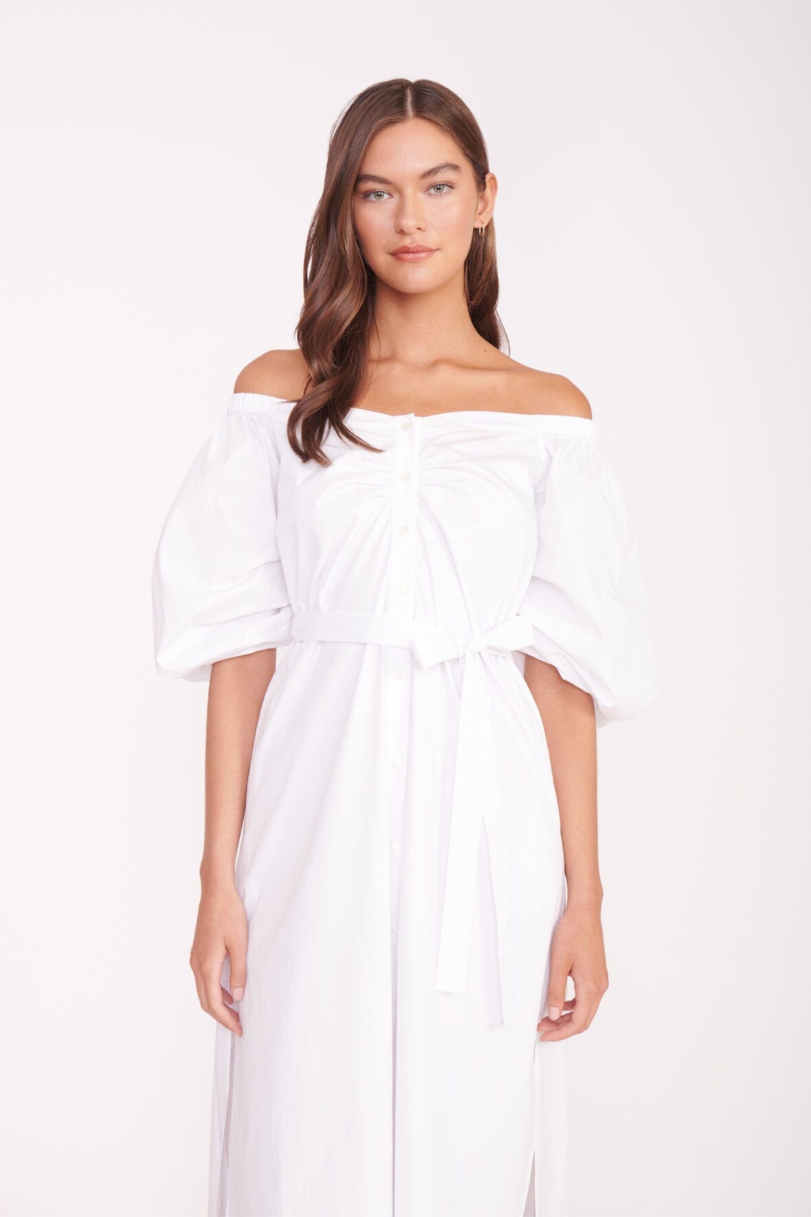 White linen outlet bardot dress