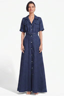 MILLIE LINEN DRESS | NAVY
