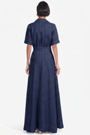 MILLIE LINEN DRESS | NAVY