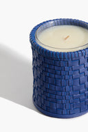ROWE WOVEN LEATHER CANDLE | HENRY BLUE HENRY BLUE
