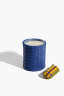 ROWE WOVEN LEATHER CANDLE | HENRY BLUE HENRY BLUE