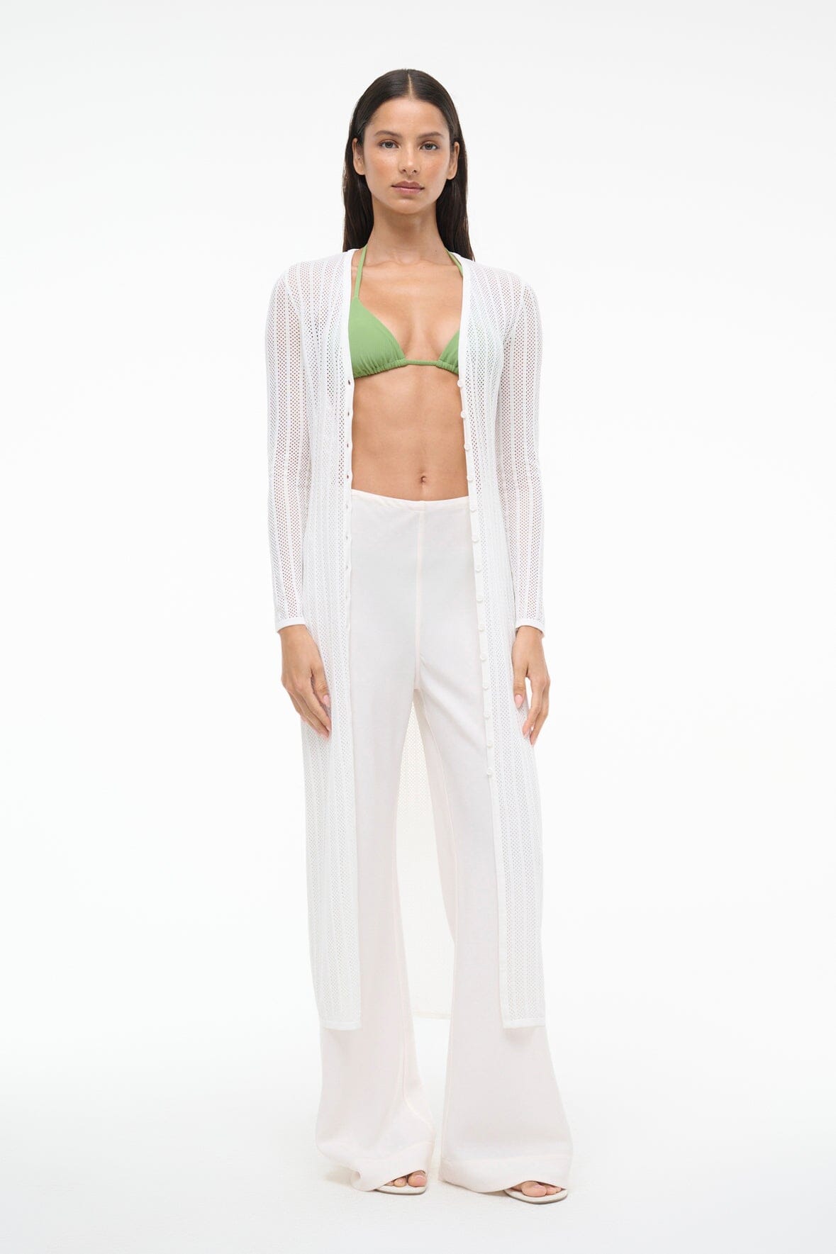 STAUD, Shoko Swim Coverup Dress in Ivory, Size XL STAUD, Shoko Swim Coverup Dress in Ivory, Size XL