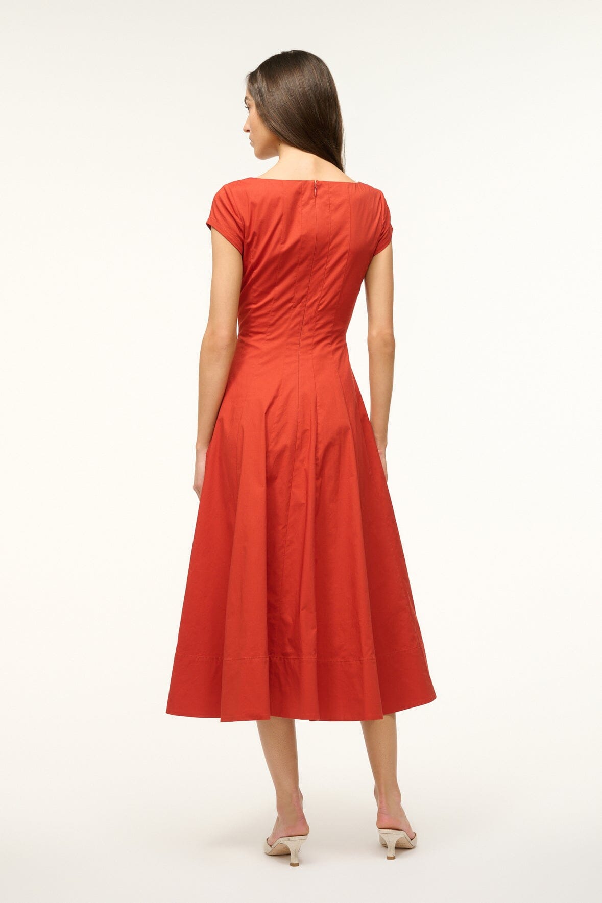 SHORT SLEEVE WELLS DRESS RUST