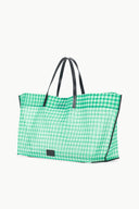 Image CHRISTOS LARGE MESH TOTE | JADE GINGHAM 2 of 9