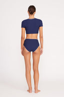 Image BRENTON HIGH RISE BIKINI BOTTOM | NAVY WHITE 4 of 5