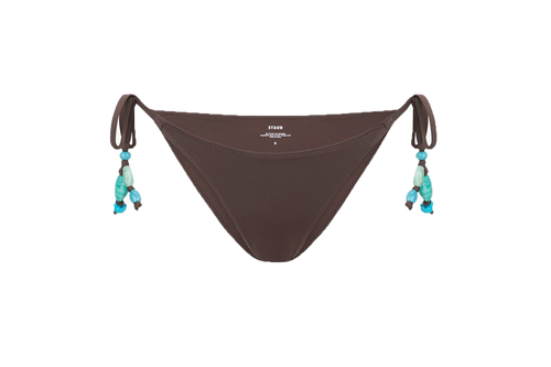 SISLEY SIDE TIE BIKINI BOTTOM  DARK CHOCOLATE