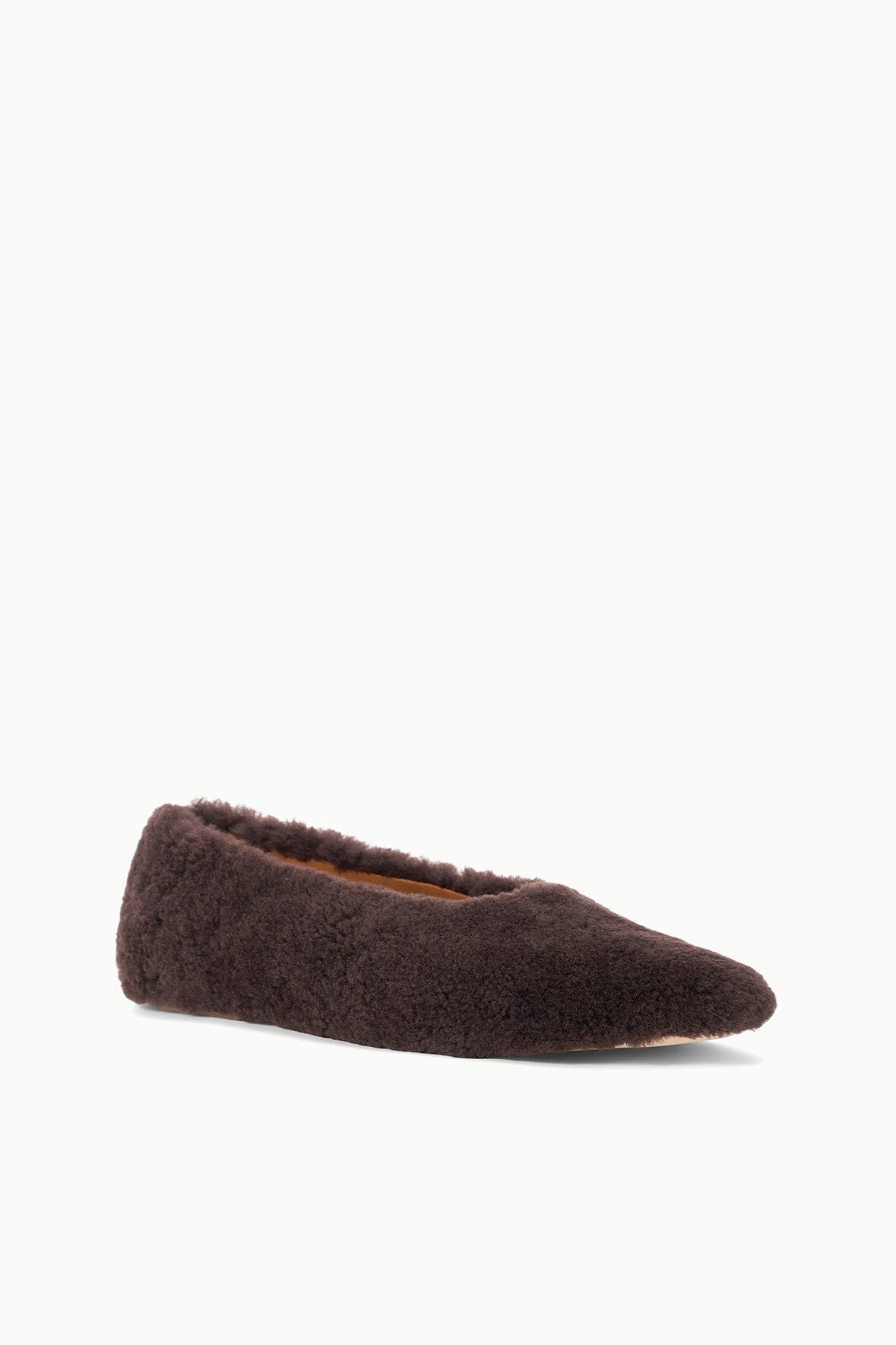 Image ALBA BALLET FLAT | ESPRESSO SHEARLING 3 of 7 and Clicking this image will trigger a zoom pop-up