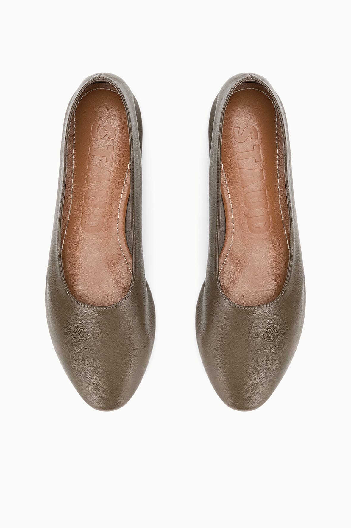 STAUD ALBA BALLET FLAT TRUFFLE