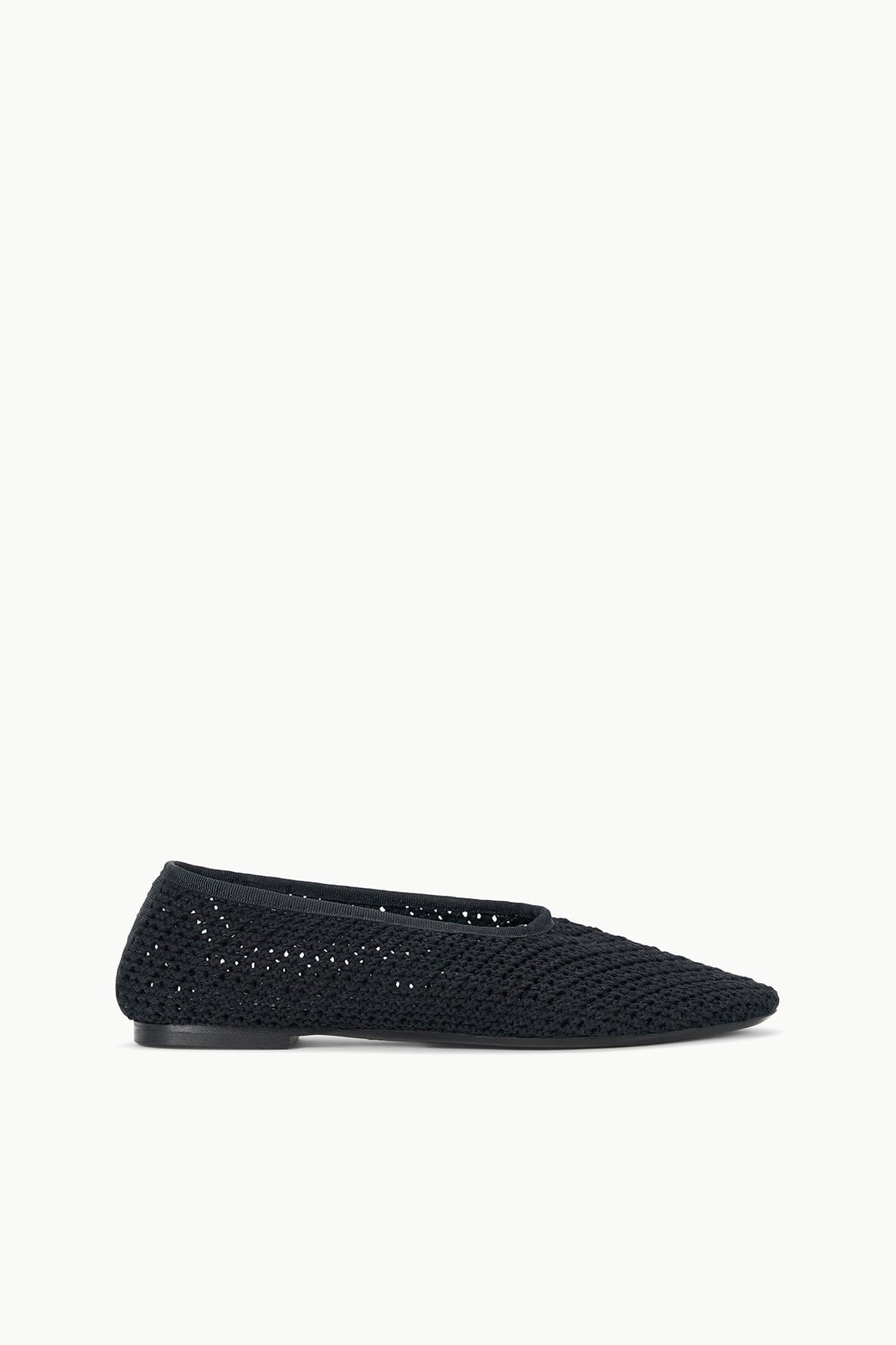 Image ALBA BALLET FLAT | BLACK CROCHET 1 of 7 and Clicking this image will trigger a zoom pop-up