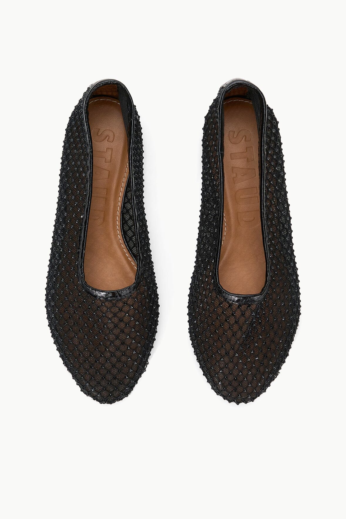 ALBA BALLET FLAT BLACK CRYSTAL MESH