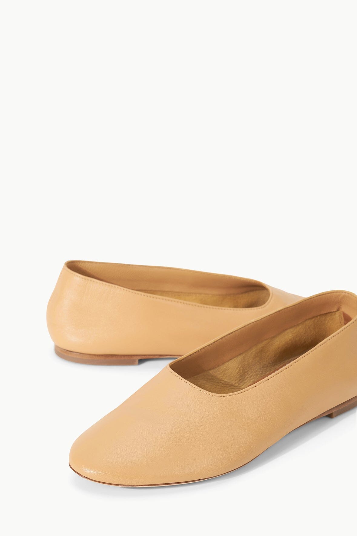 STAUD Faux fur-trimmed leather ballet flats | NET-A-PORTER