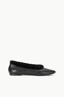 Image ALBA FAUX FUR TRIM BALLET FLAT | BLACK 1 of 6