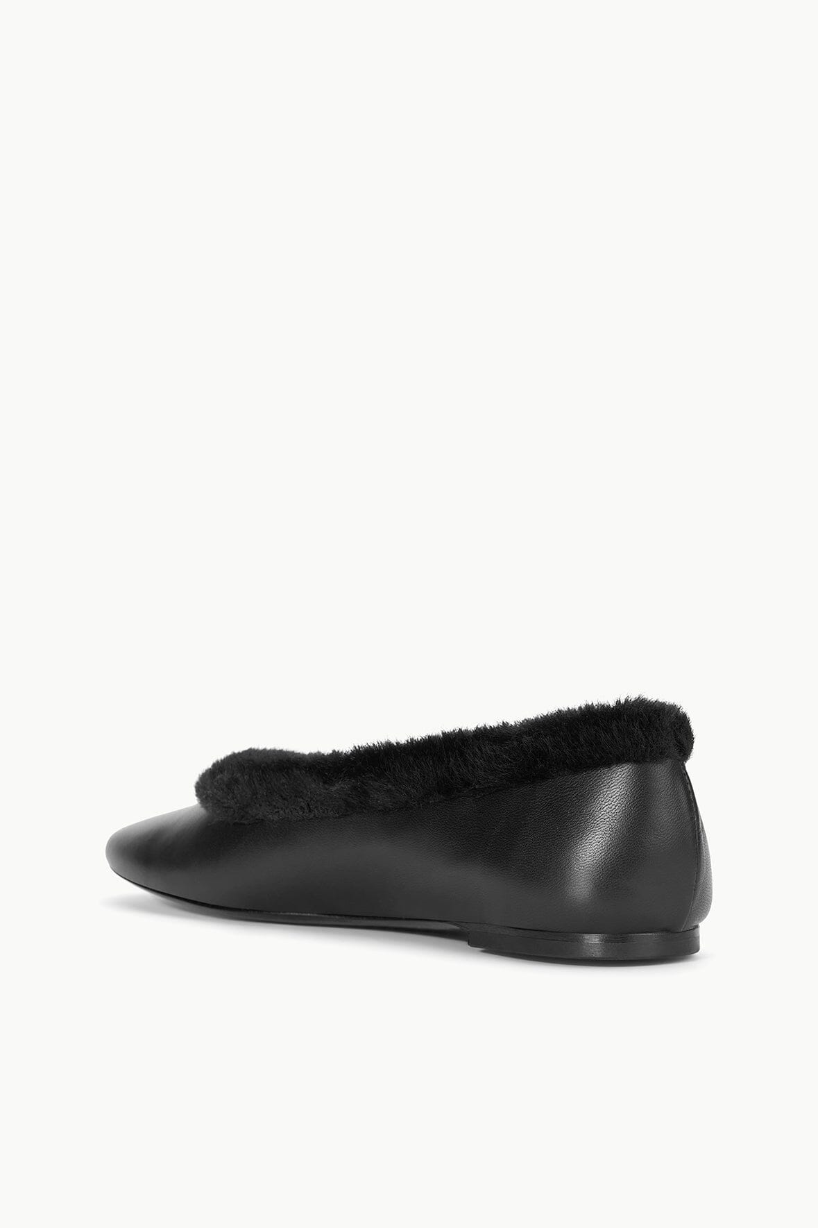 Image ALBA FAUX FUR TRIM BALLET FLAT | BLACK 5 of 6 and Clicking this image will trigger a zoom pop-up