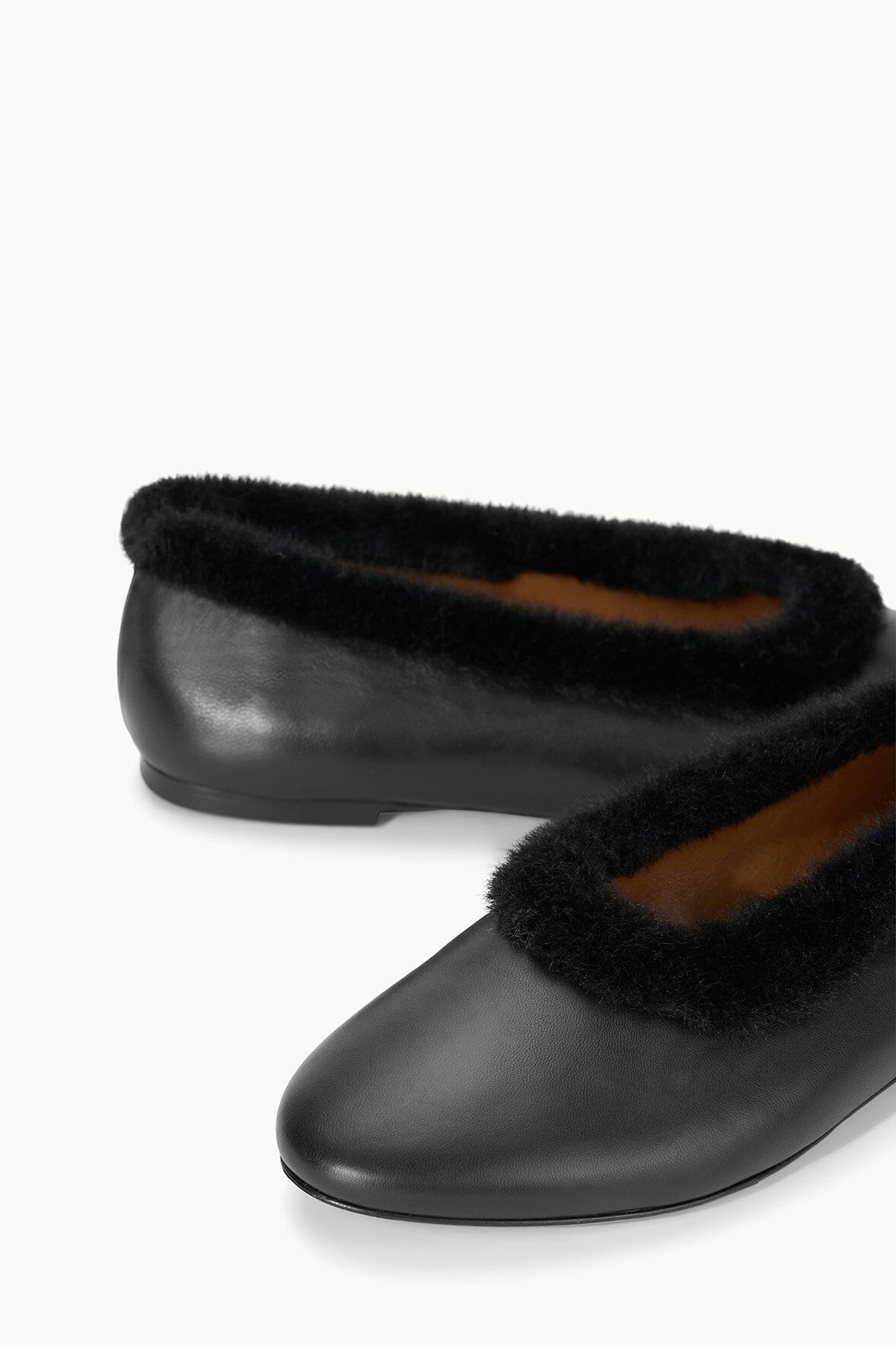 Image ALBA FAUX FUR TRIM BALLET FLAT | BLACK 6 of 6 and Clicking this image will trigger a zoom pop-up