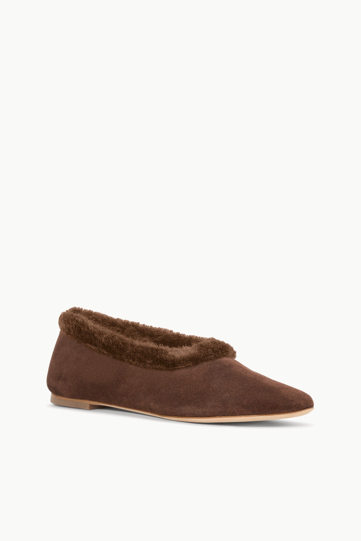 Image ALBA FAUX FUR TRIM BALLET FLAT | MAHOGANY 3 of 5 and Clicking this image will trigger a zoom pop-up