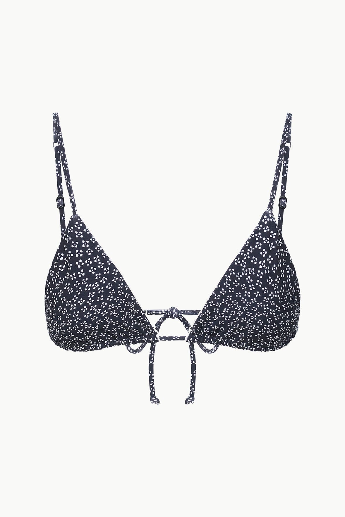 Image ALEXIS BIKINI TOP | BLACK WOODBLOCK DITSY FLORAL 7 of 7 and Clicking this image will trigger a zoom pop-up