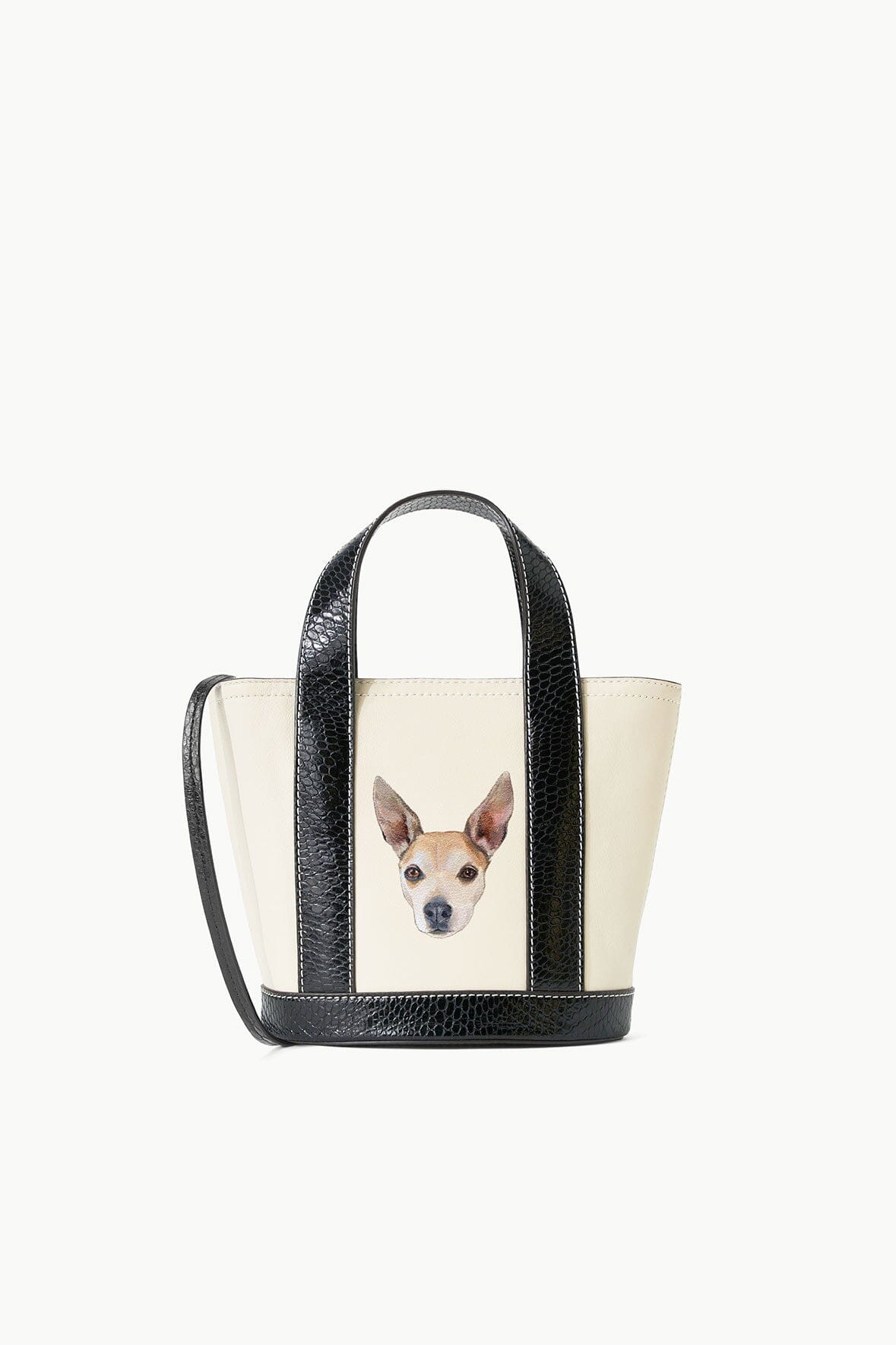 Image CUSTOM ALLORA MINI TOTE | CREAM BLACK 1 of 4 and Clicking this image will trigger a zoom pop-up