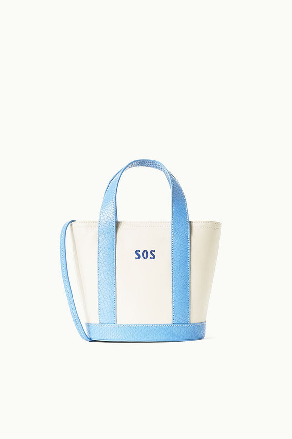 NWT STAUD Blue Majorca Toile Mini Shirley Bag Size OS $250