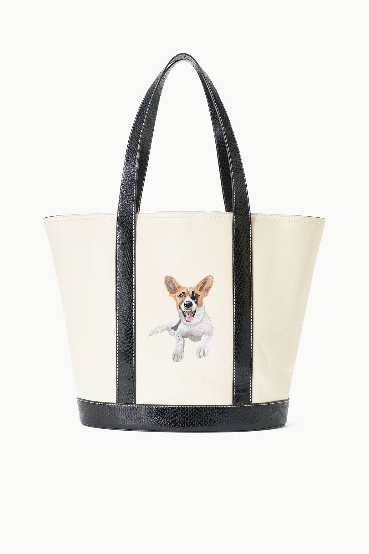 Image CUSTOM ALLORA TOTE | CREAM BLACK 1 of 4 and Clicking this image will trigger a zoom pop-up