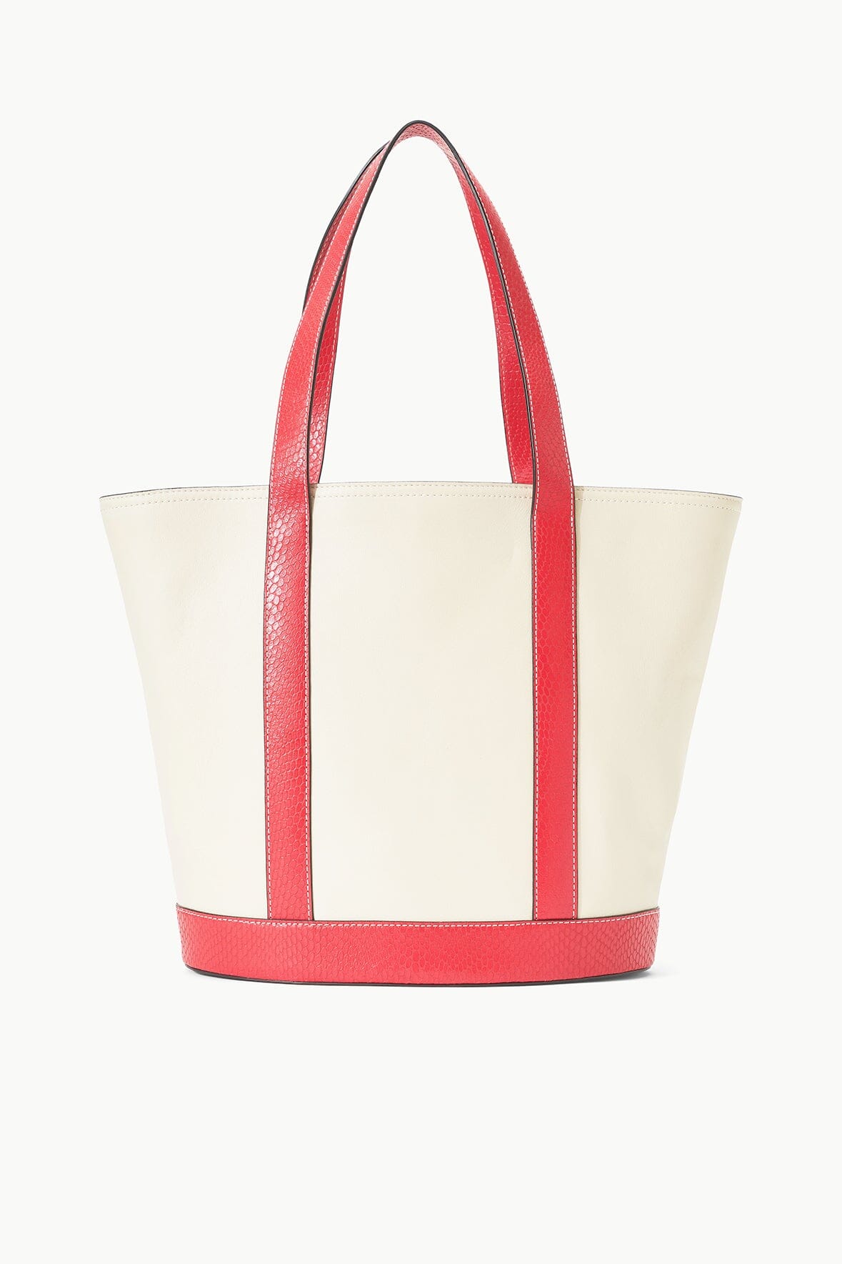 STAUD ALLORA TOTE CREAM RED ROSE