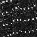 Black beaded fabric with scattered silver bead studs forming a wavy dot pattern