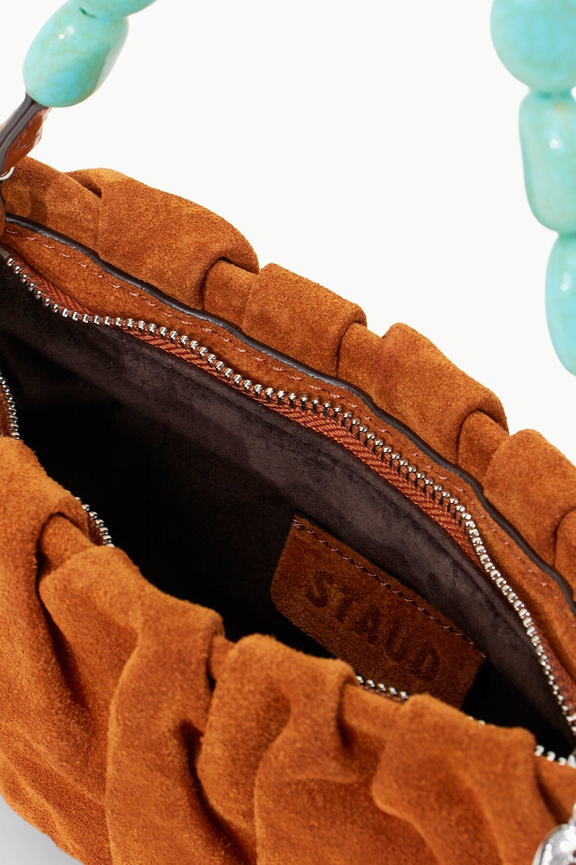Staud Bean Convertible Leather Clutch Bag In Cream