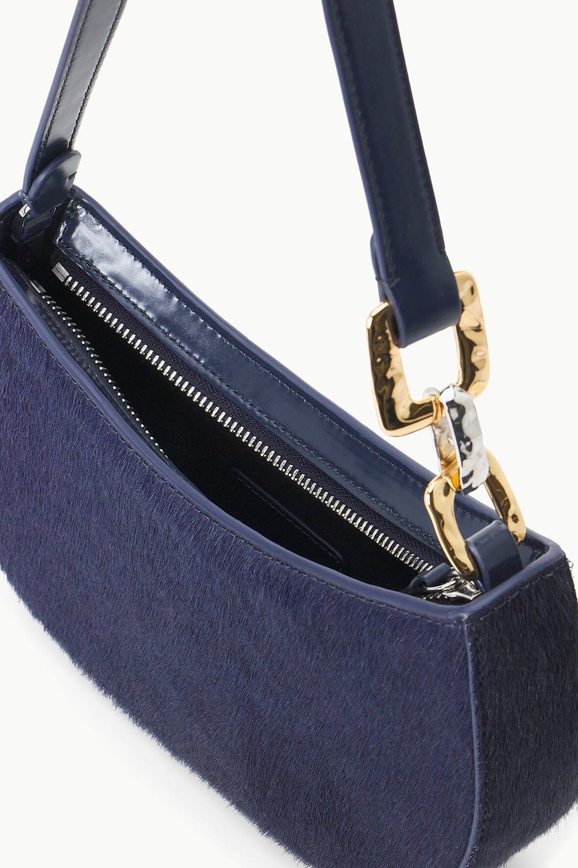 BRADY SHOULDER BAG | NAVY HAIRCALF