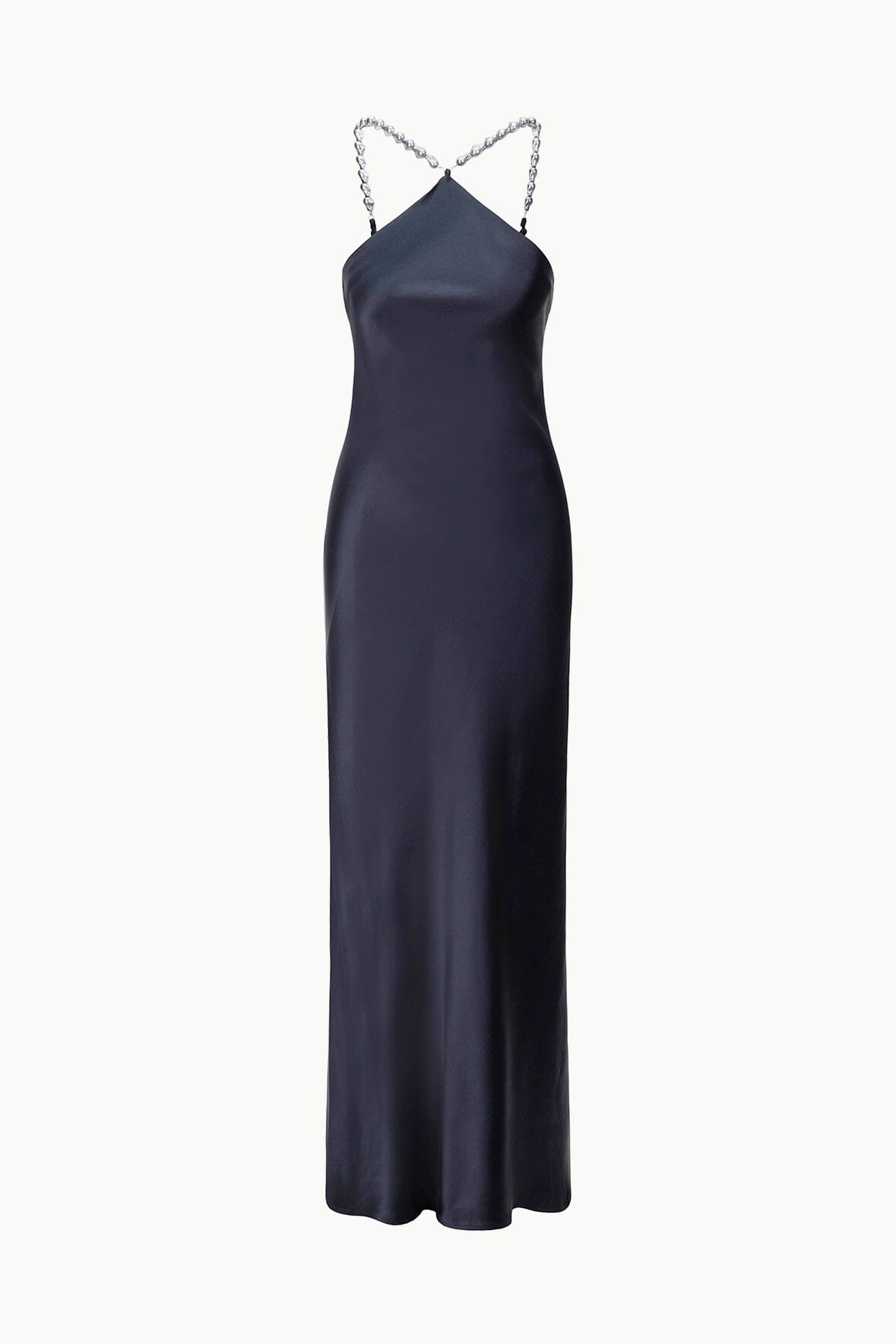 navy blue staud dress Staud Women's Calluna Back Tie Gown - Blue - Size L