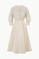 Image CAFU DRESS | IVORY DARK OAK MICRO STRIPE 6 of 6