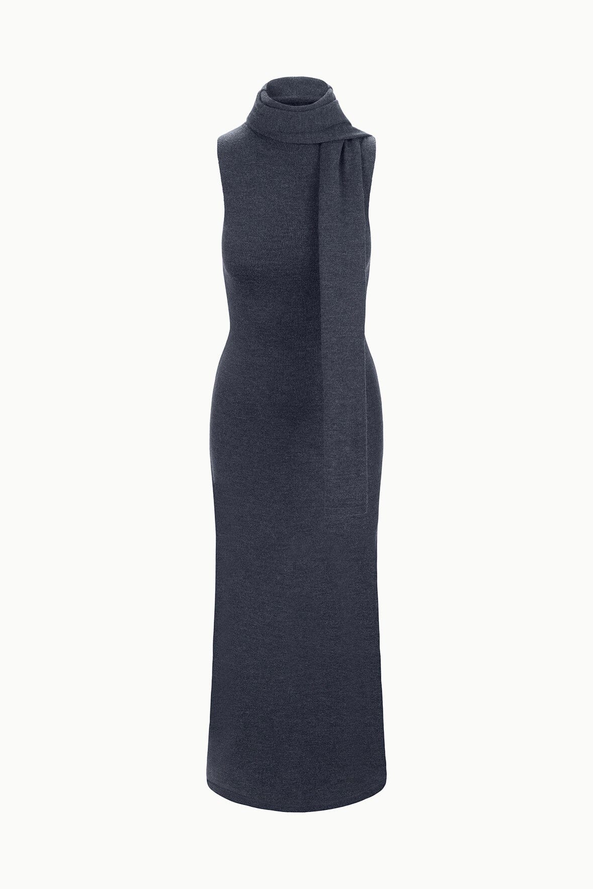 Image CANAL MIDI DRESS | CHARCOAL 8 of 8 and Clicking this image will trigger a zoom pop-up