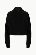 Image CASHMERE CROPPED HAMPTON SWEATER | BLACK 4 of 4