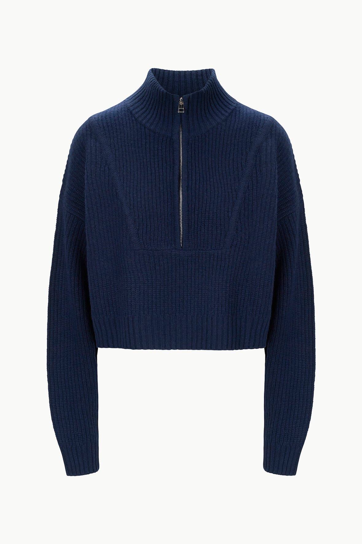 Image CASHMERE CROPPED HAMPTON SWEATER | NAVY 5 of 5 and Clicking this image will trigger a zoom pop-up