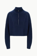 Image CASHMERE CROPPED HAMPTON SWEATER | NAVY 4 of 4