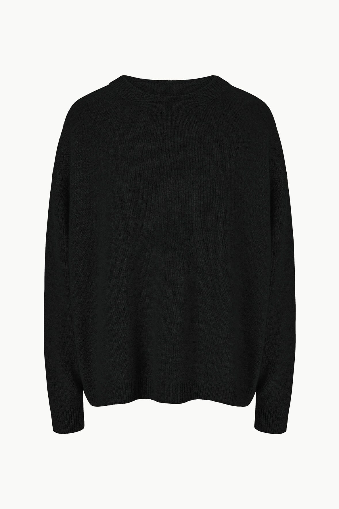 Image SERRANO CASHMERE RELAXED CREW | BLACK 6 of 6 and Clicking this image will trigger a zoom pop-up