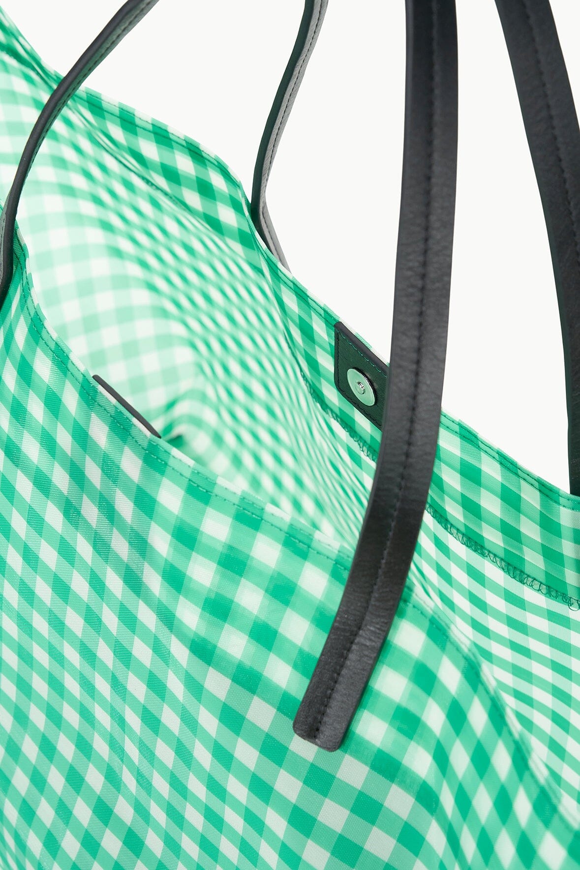 STAUD CHRISTOS LARGE MESH TOTE JADE GINGHAM