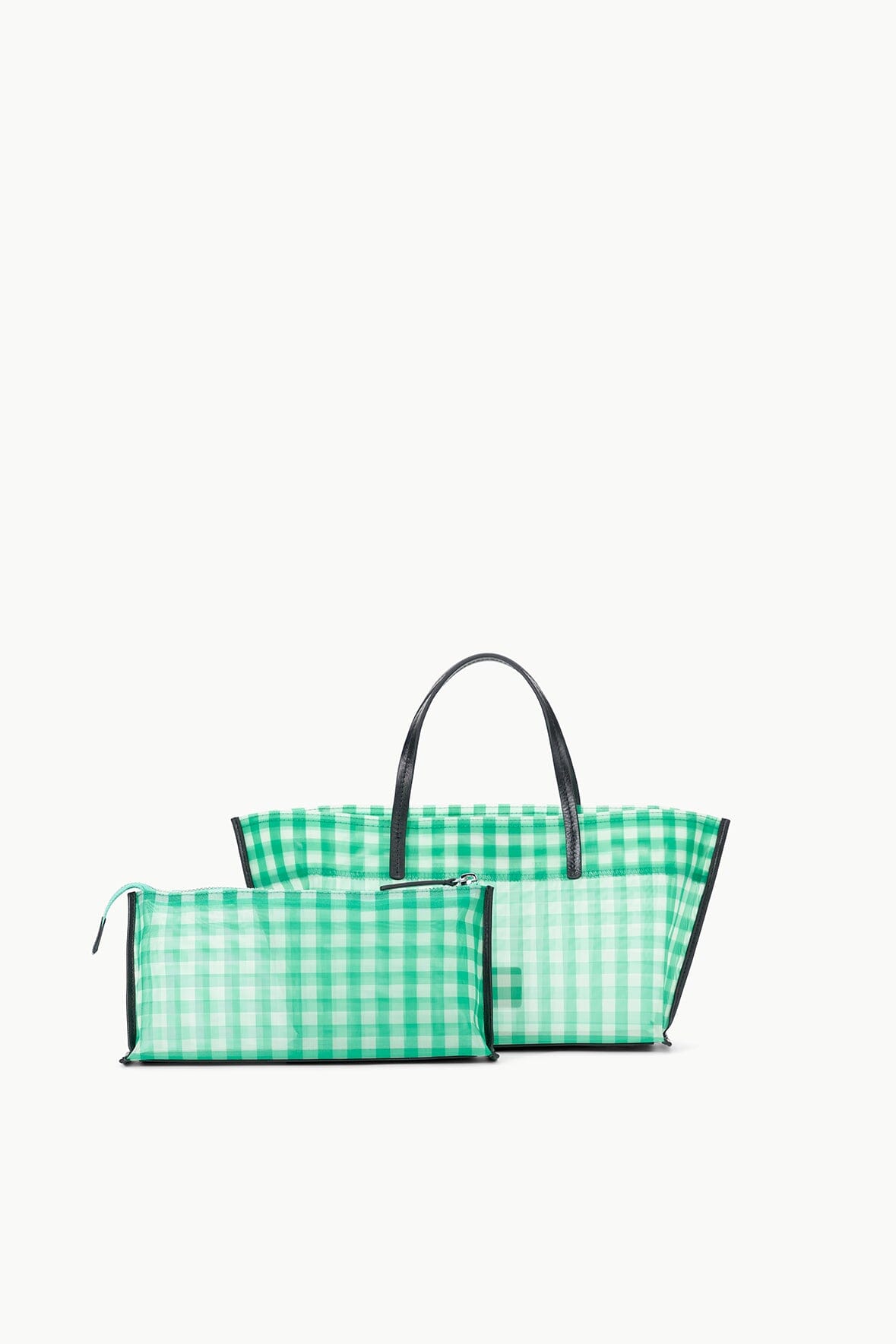 Image CHRISTOS MINI MESH TOTE | JADE GINGHAM 4 of 7 and Clicking this image will trigger a zoom pop-up