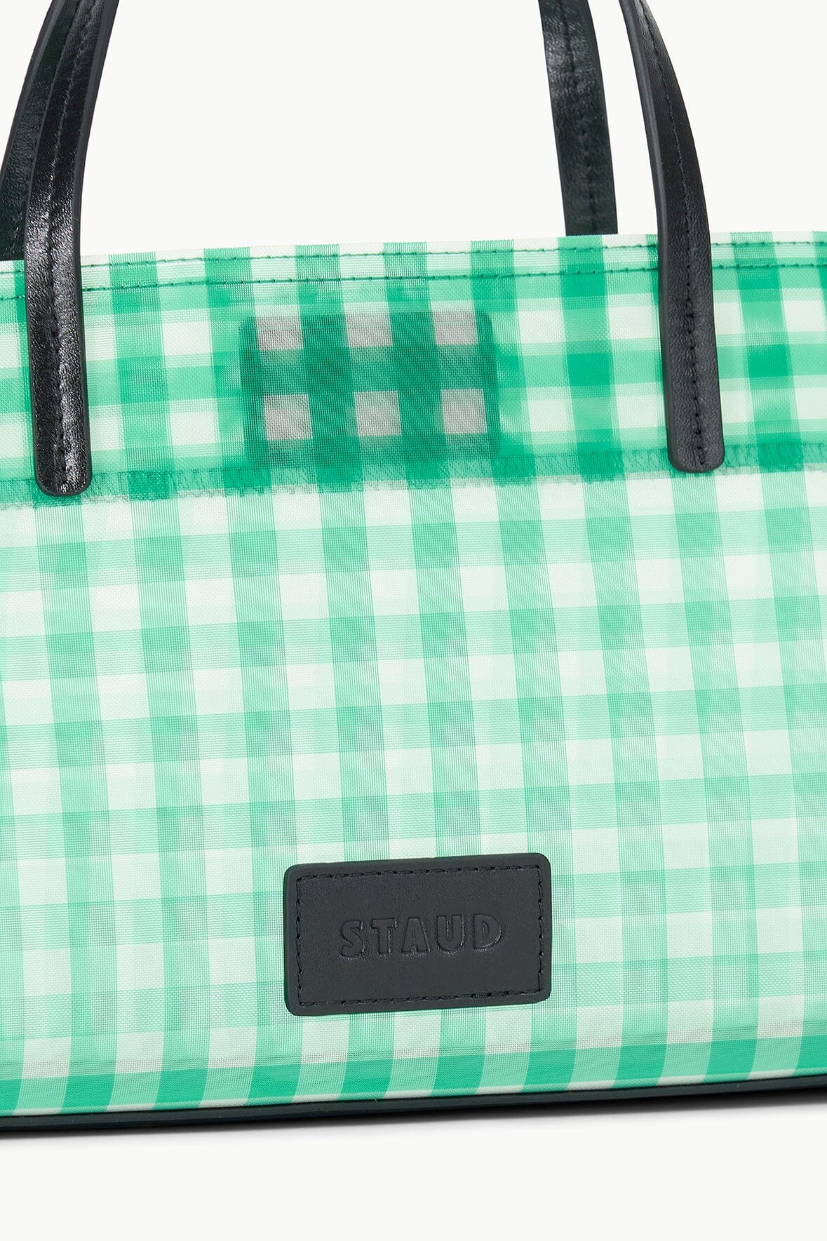 Image CHRISTOS MINI MESH TOTE | JADE GINGHAM 5 of 7 and Clicking this image will trigger a zoom pop-up