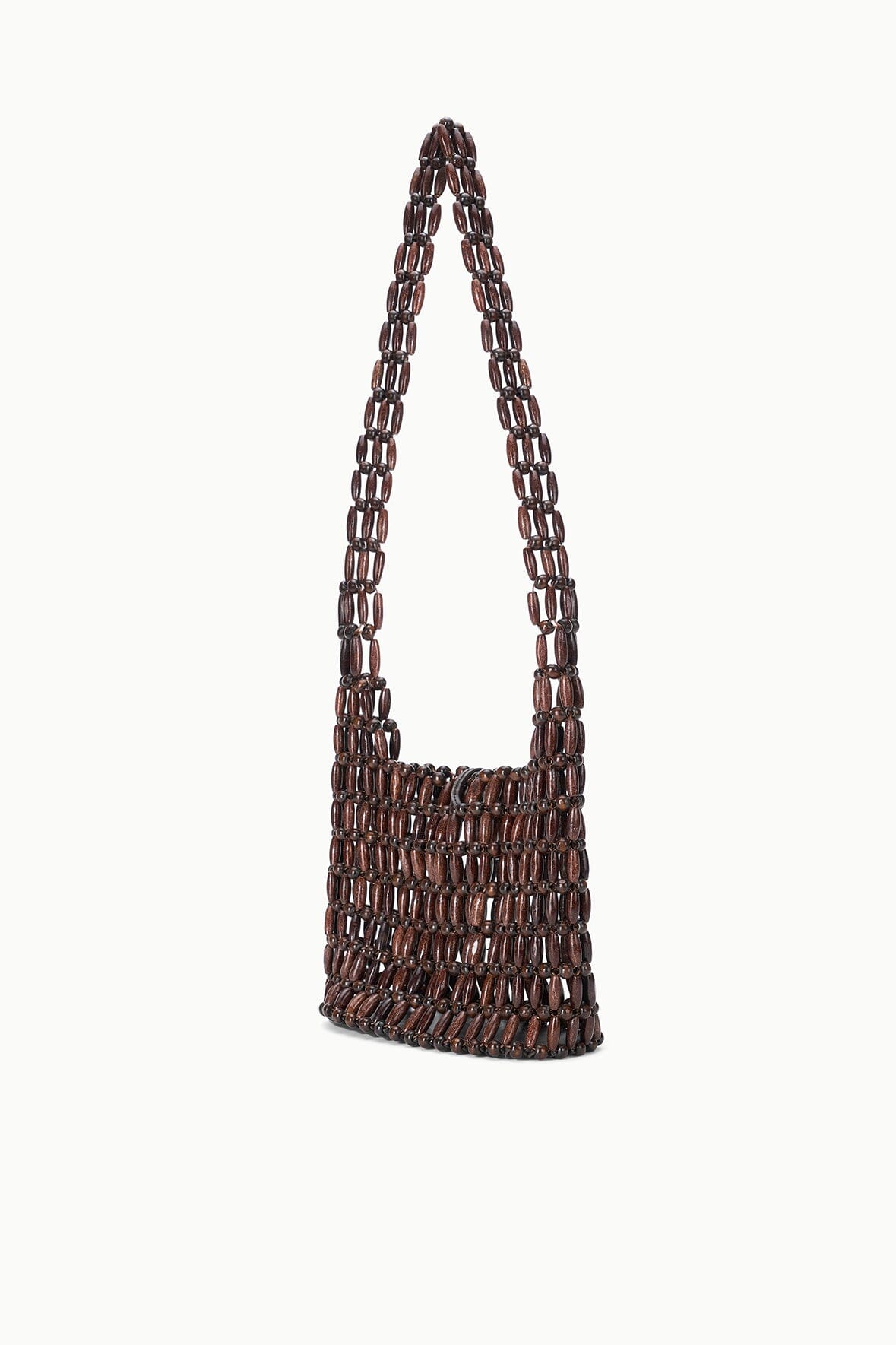 STAUD かごバッグ ブラウン STAUD CORONADO BAG WOOD BEADS