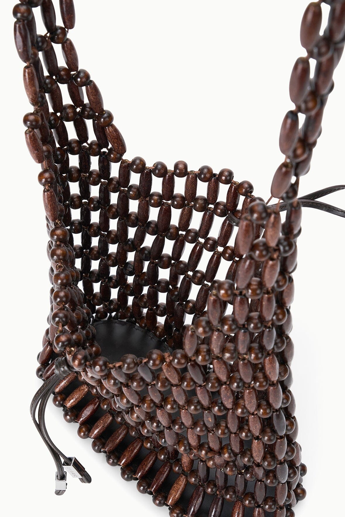 STAUD かごバッグ ブラウン STAUD CORONADO BAG WOOD BEADS