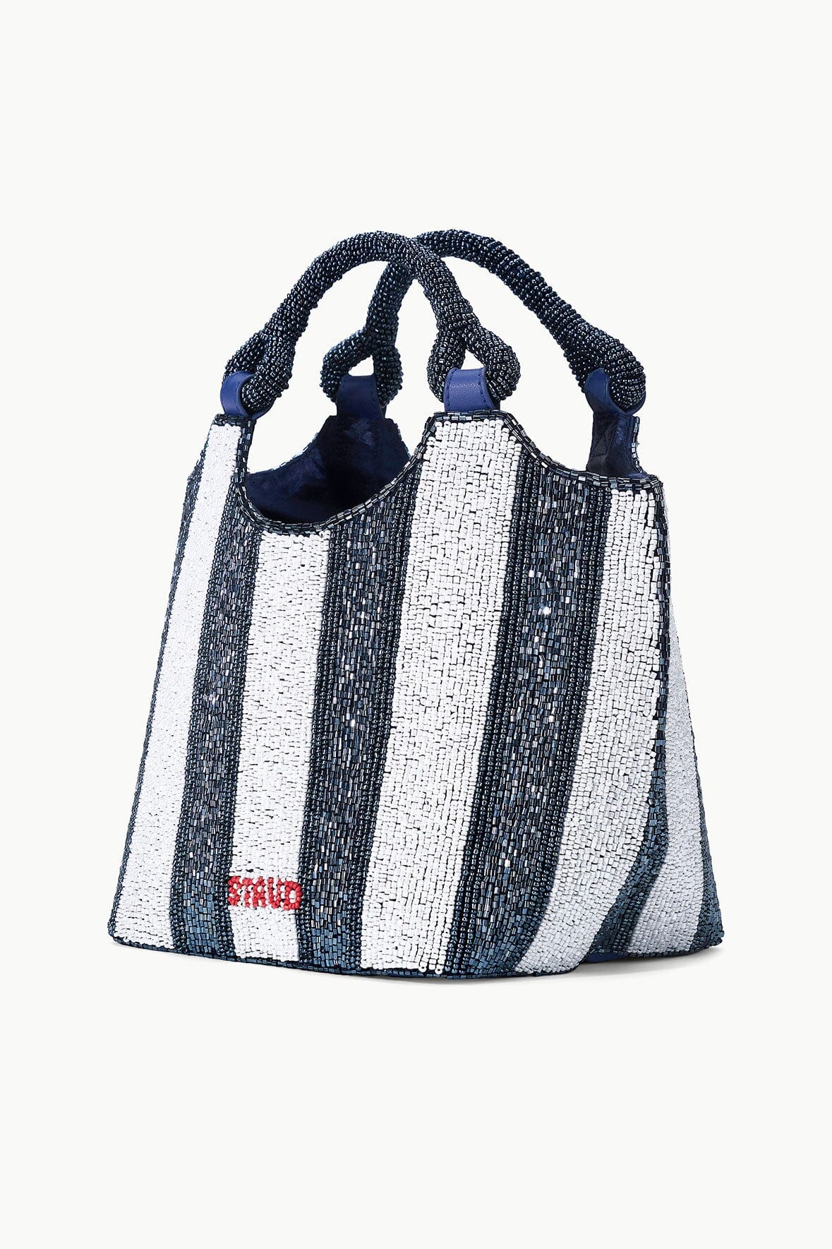 STAUD COTE BEADED BAG BRETON STRIPE