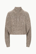 Image CROPPED HAMPTON SWEATER | MOCHA MELANGE 4 of 4