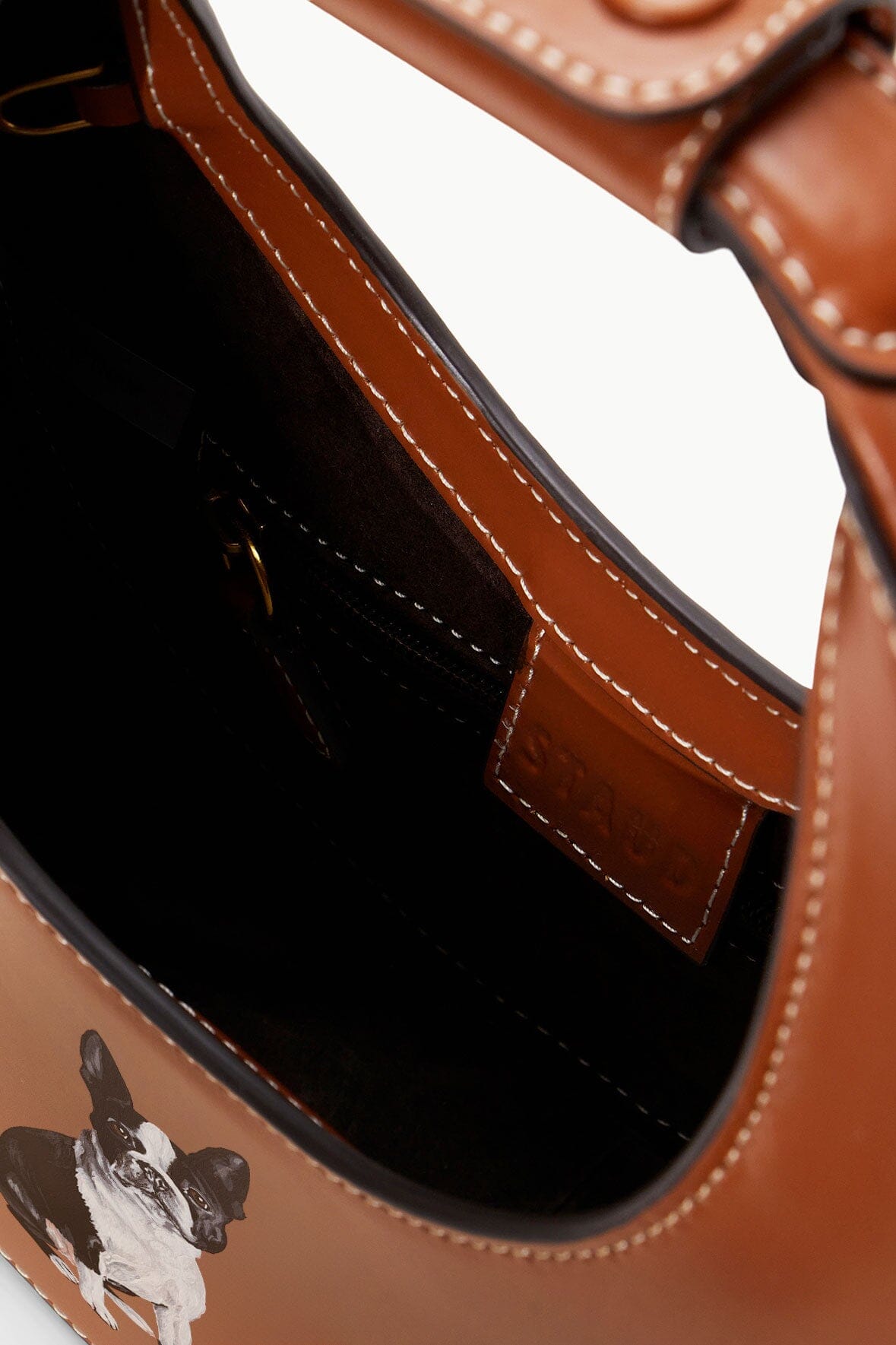 トートバッグ Staud Moon Bag - Leather - Brown Staud Moon Large leather-trimmed raffia tote bag Staud