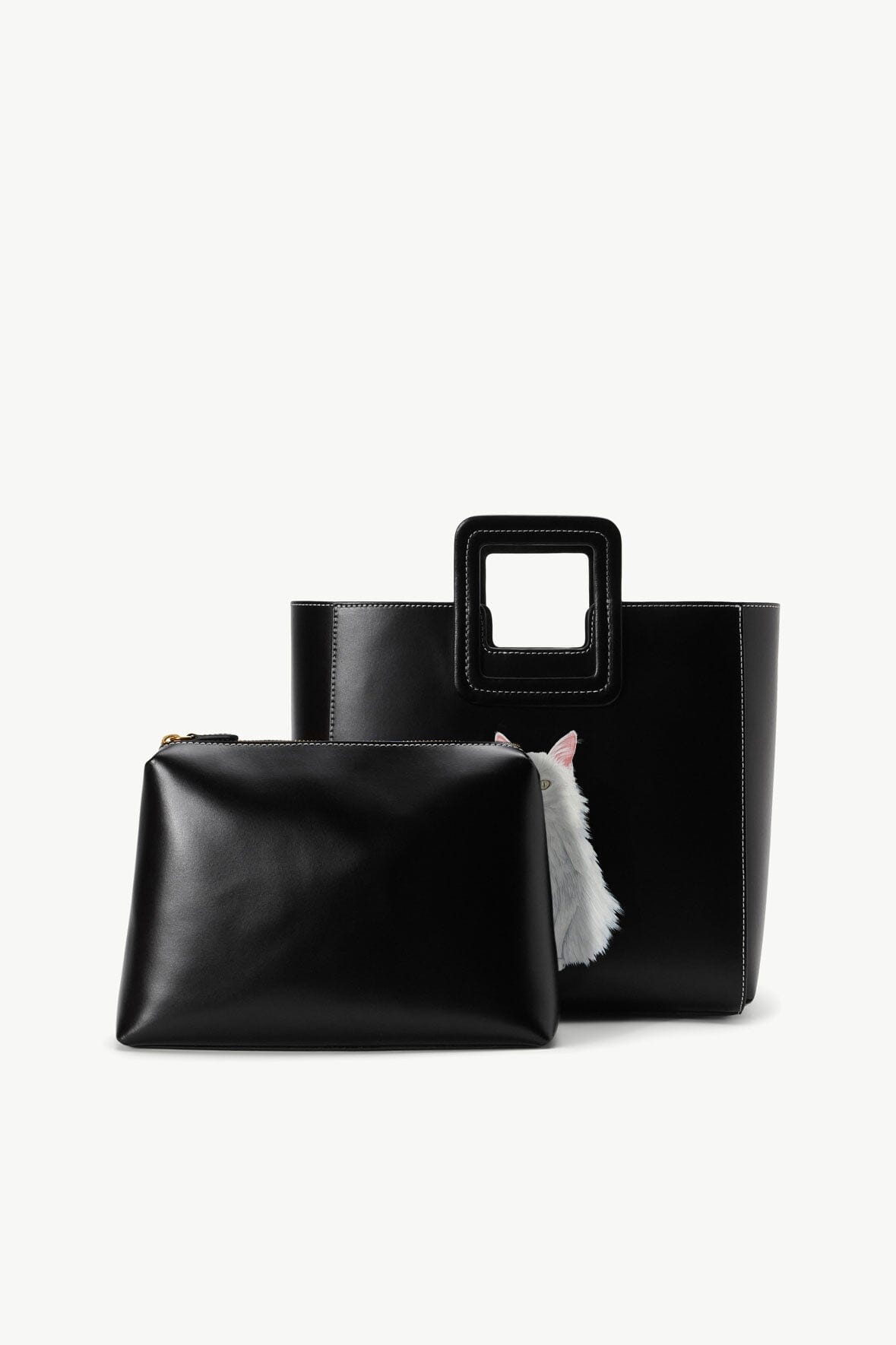 STAUD | CUSTOM SHIRLEY LEATHER BAG | BLACK