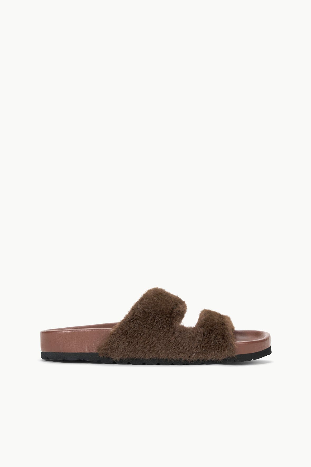 Image CYPRUS FAUX FUR SLIDE | MAHOGANY 1 of 5 and Clicking this image will trigger a zoom pop-up